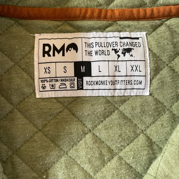 Rock Monkey Outfitters Men’s size M pullover 1/4 button - Picture 3 of 7